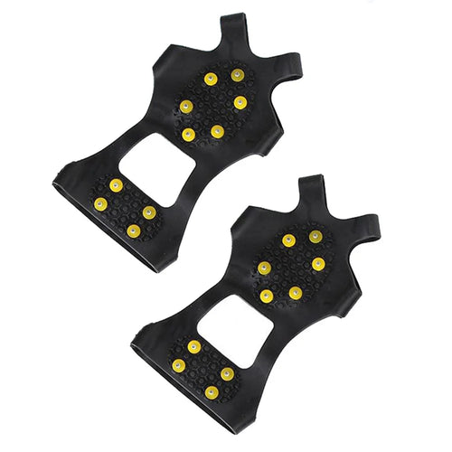 1 Pair L Size(40-42) Outdoor 10 Teeth Anti-slip Crampons Winter Snow Ice Walking Climbing Shoe Covers - 1