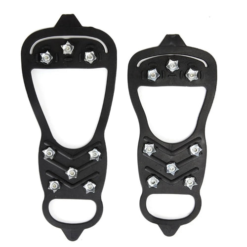 1 Pair 8 Steel Stud Ice Gripper Spikes for Shoe Anti-Slip Climbing Snow Crampons Cleats Claws Grips Boots Cover, Size M - 1