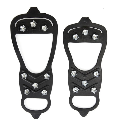 1 Pair 8 Steel Stud Ice Gripper Spikes for Shoe Anti-Slip Climbing Snow Crampons Cleats Claws Grips Boots Cover, Size M - 1
