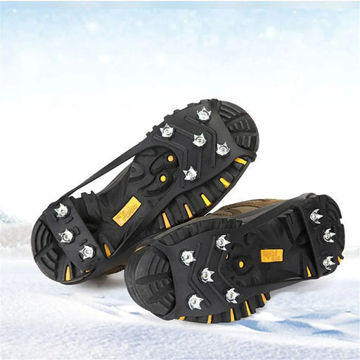1 Pair 8 Steel Stud Ice Gripper Spikes for Shoe Anti-Slip Climbing Snow Crampons Cleats Claws Grips Boots Cover, Size M - 2