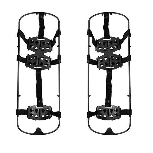 1 Pair 24 Teeth Anti-Slip Ice Grips Gripper Shoes Boot Hiking Ice Climbing Shoe Spikes Crampons Shoes Cover - Black / M - 1