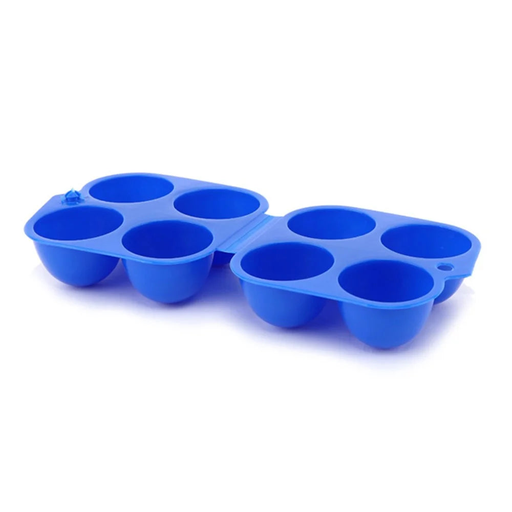 4 Grids Egg Storage Box Portable Egg Holder Container for Outdoor Camping Picnic Eggs Case Kitchen Organizer (BPA Free, No FDA Certificate) - Blue - 1