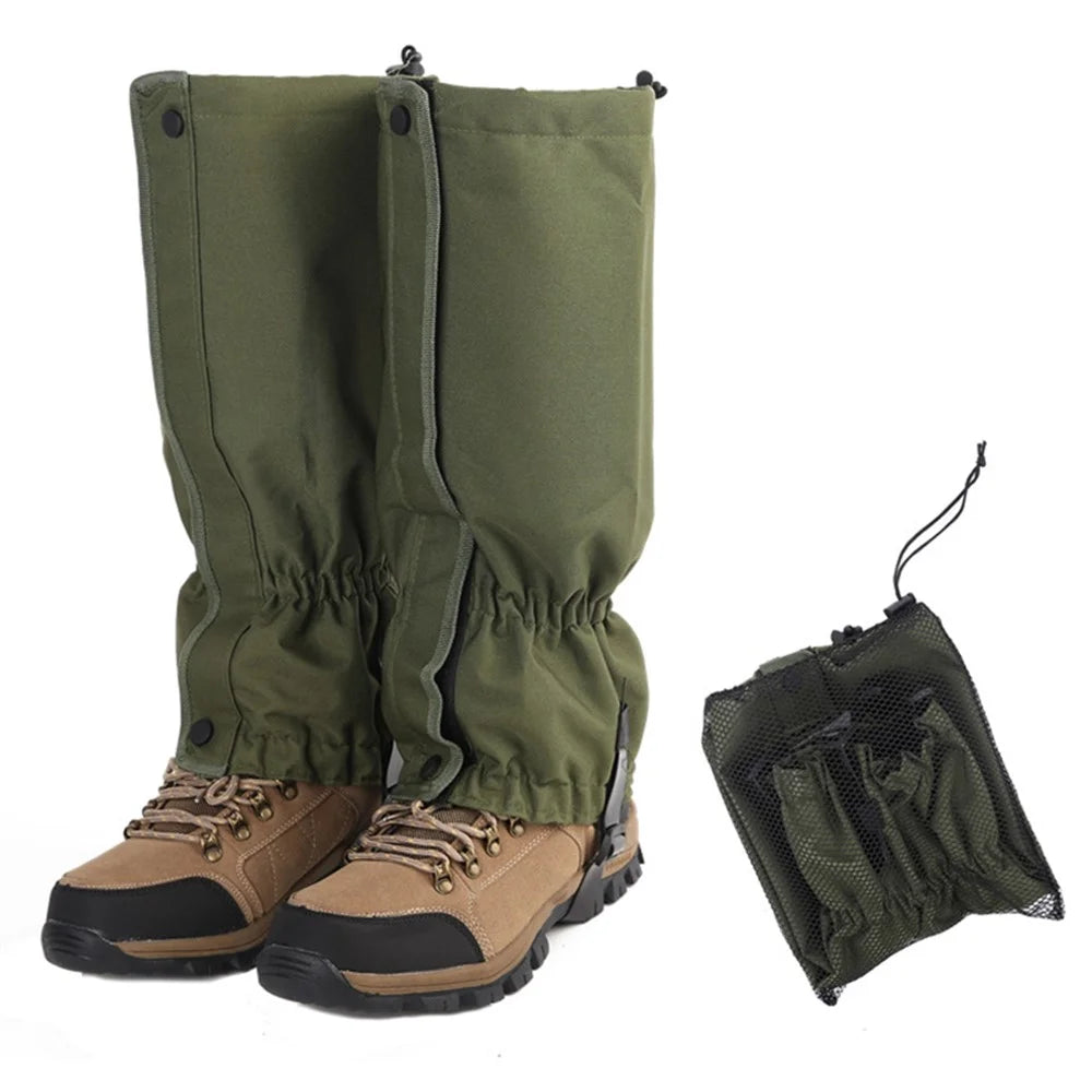 1Pair Sports Shoe Boots Cover Outdoor Waterproof Sports Climbing Legging Gaiters Waterproof Boots Cover for Hiking, Skiing, Hunting - Army Green - 2