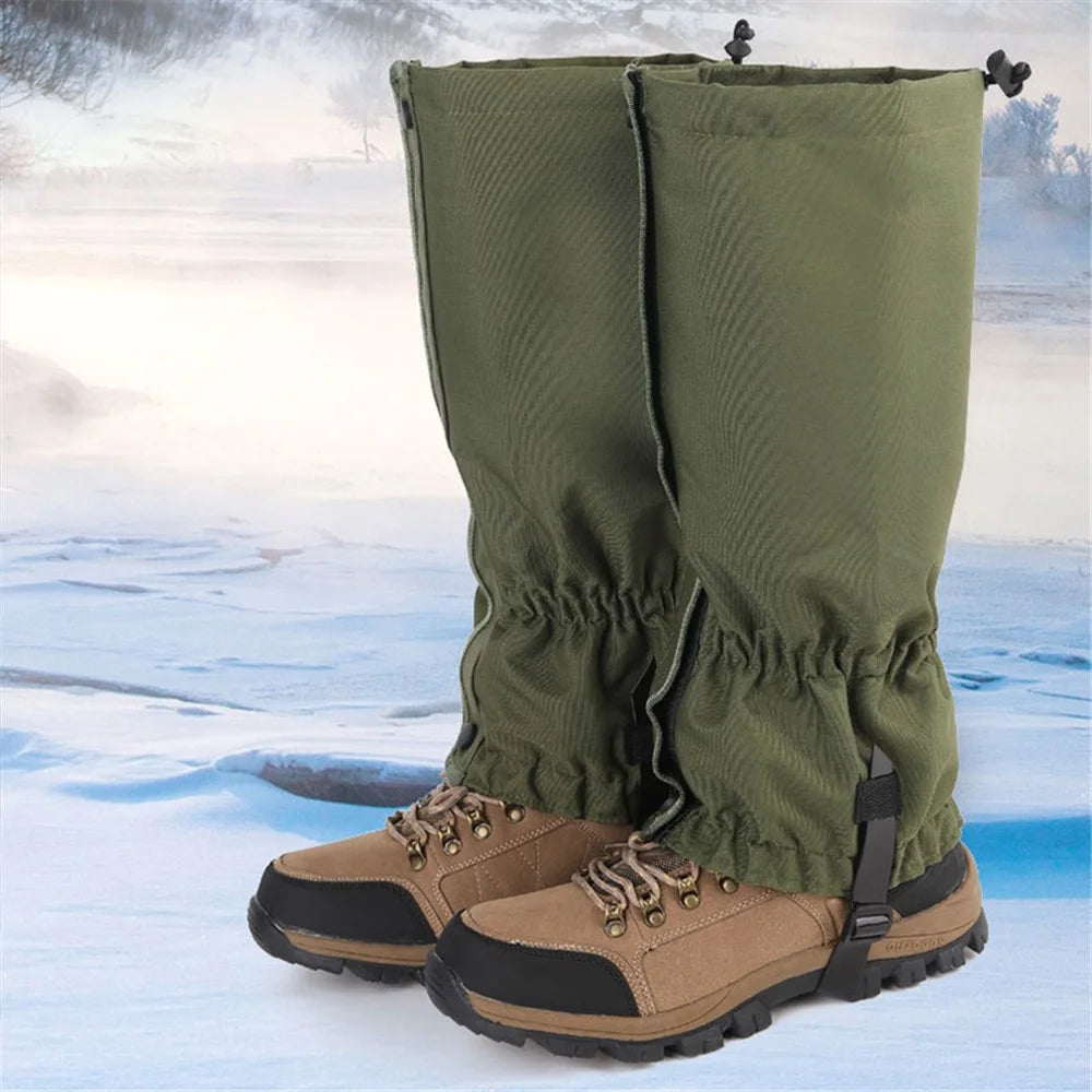 1Pair Sports Shoe Boots Cover Outdoor Waterproof Sports Climbing Legging Gaiters Waterproof Boots Cover for Hiking, Skiing, Hunting - Army Green - 3
