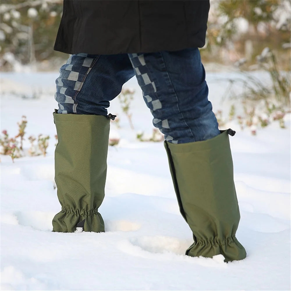 1Pair Sports Shoe Boots Cover Outdoor Waterproof Sports Climbing Legging Gaiters Waterproof Boots Cover for Hiking, Skiing, Hunting - Army Green - 5