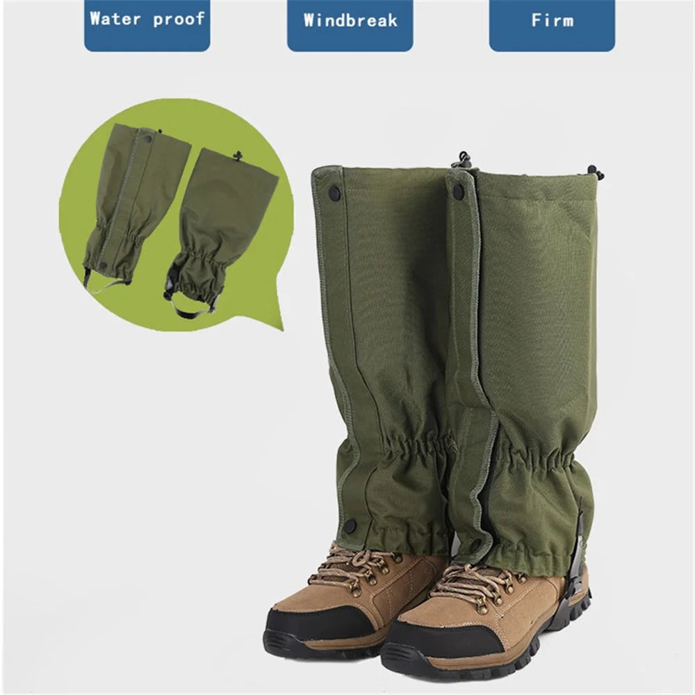1Pair Sports Shoe Boots Cover Outdoor Waterproof Sports Climbing Legging Gaiters Waterproof Boots Cover for Hiking, Skiing, Hunting - Army Green - 6