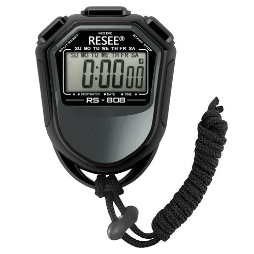 RESEE RS-808 Handheld Stopwatch LCD Screen Timer Swimming Running Sports Chronograph Counter with Lanyard - 1