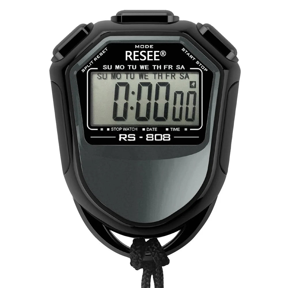 RESEE RS-808 Handheld Stopwatch LCD Screen Timer Swimming Running Sports Chronograph Counter with Lanyard - 7