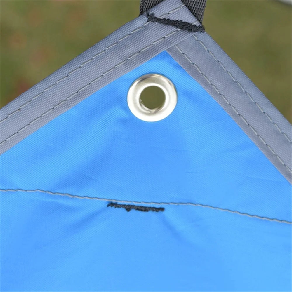 TM-075 Waterproof Tent Tarp Silver Coated Outdoor Camping Awning Tarp Rainfly Sun Shelter - Blue - 7