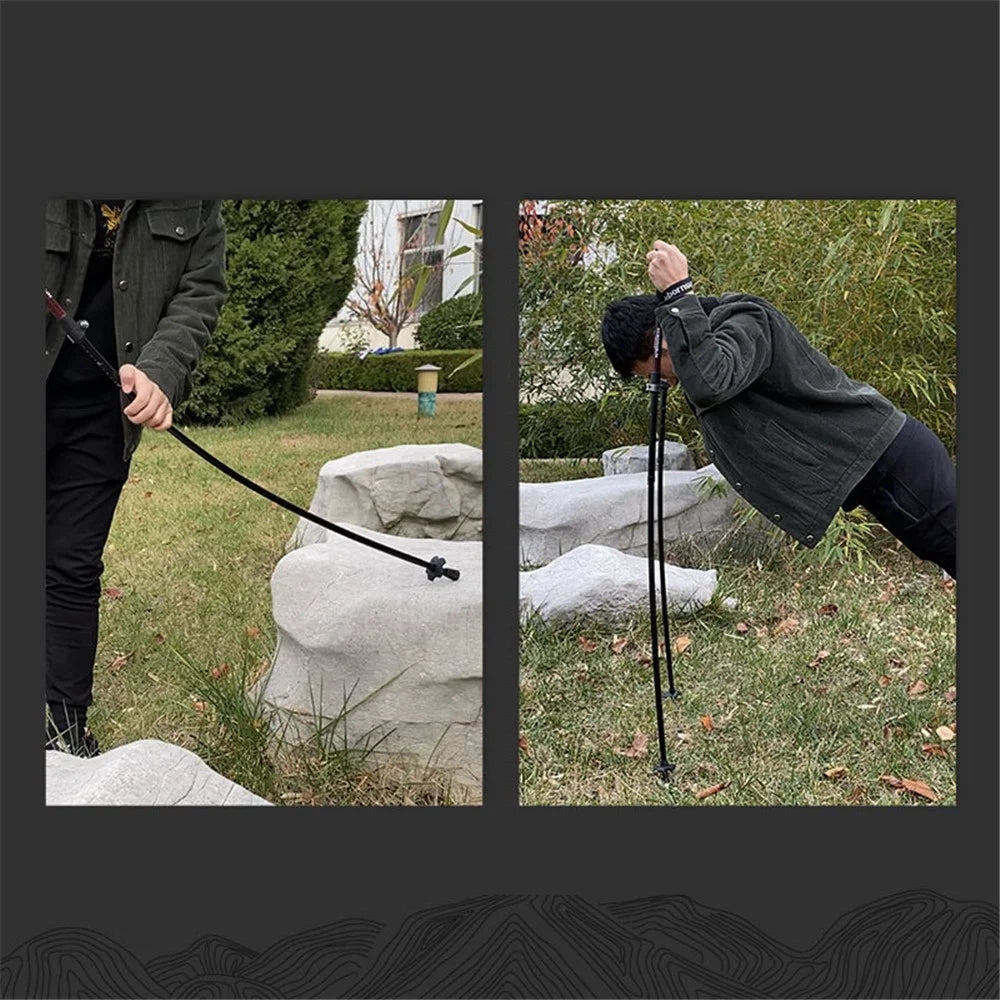 REBORNSUN RBZDGR1017 Carbon Fiber Mountain Trekking Poles Anti-shock Lightweight Foldable Walking Hiking Sticks - Black - 4