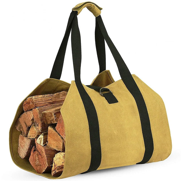 Waterproof Firewood Storage Bag Canvas Portable Logging Organizer Tote Pouch - 1