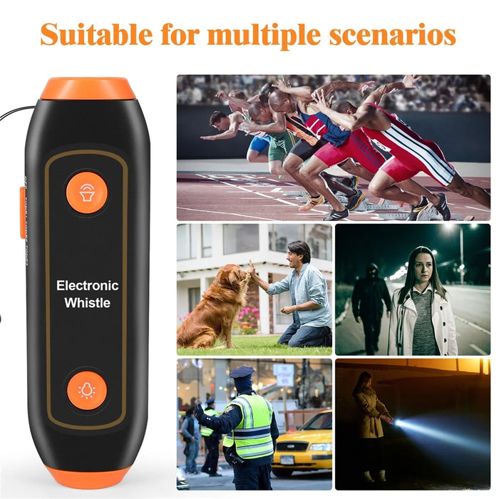 Safety Whistle Lantern Referees Electronic Whistle SOS Light Flashlight Emergency Camping Lamp Instructors Whistle - Orange - 6