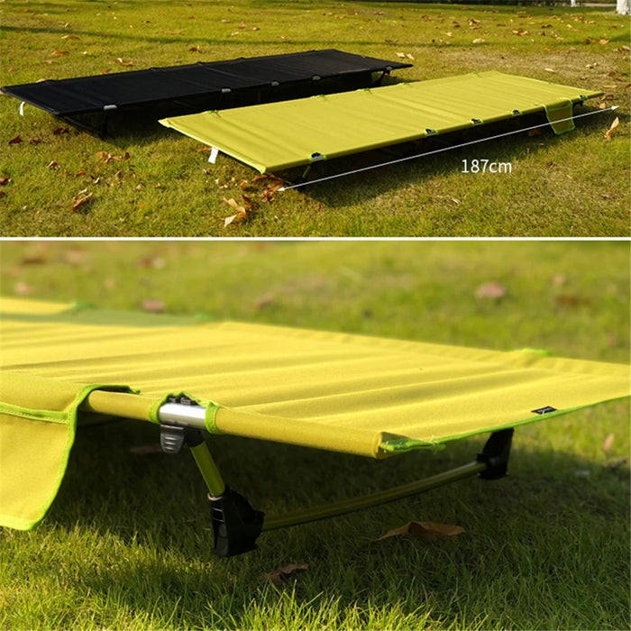 Camping Cot for Outdoor Backpacking Hiking Travel Tent Ultralight Folding Sleeping Bed - Grass Green / Green - 3