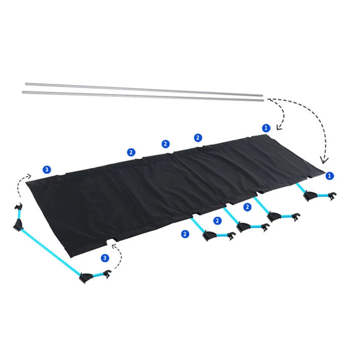 Camping Cot for Outdoor Backpacking Hiking Travel Tent Ultralight Folding Sleeping Bed - Grass Green / Green - 5