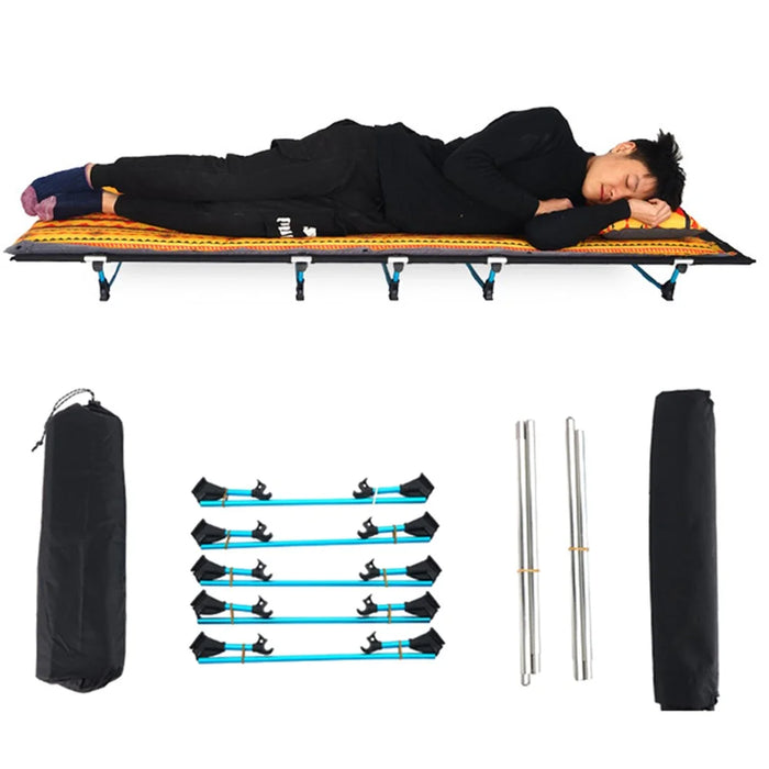 Camping Cot for Outdoor Backpacking Hiking Travel Tent Ultralight Folding Sleeping Bed - Grass Green / Green - 6