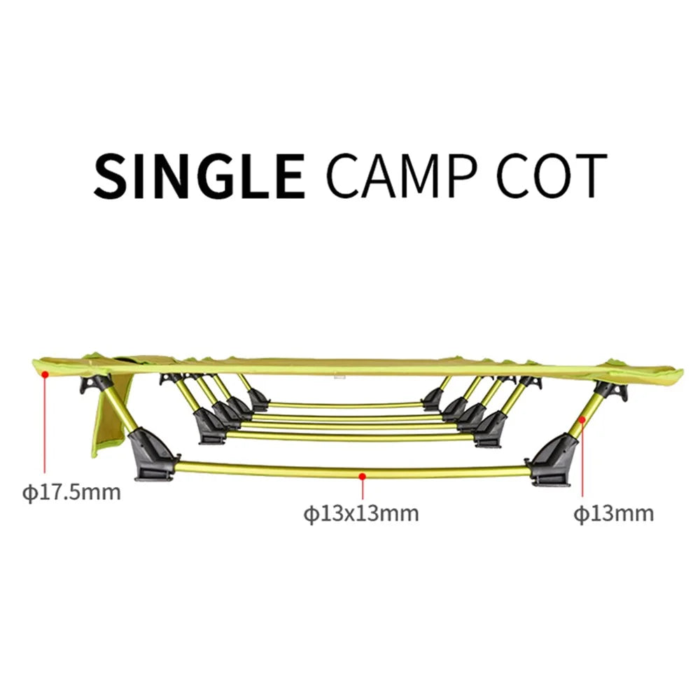 Camping Cot for Outdoor Backpacking Hiking Travel Tent Ultralight Folding Sleeping Bed - Grass Green / Green - 7