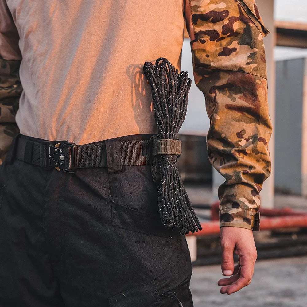 Multifunctional Gloves Storage Buckle Outdoor Tactical Climbing Rope Storage Hook Key Holder Adjustable Rope Hanging Buckles - Army Green - 3