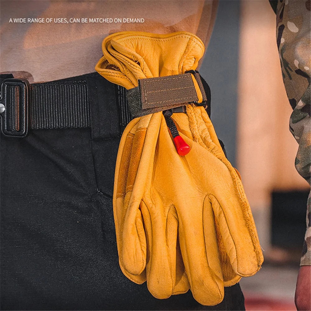 Multifunctional Gloves Storage Buckle Outdoor Tactical Climbing Rope Storage Hook Key Holder Adjustable Rope Hanging Buckles - Army Green - 5