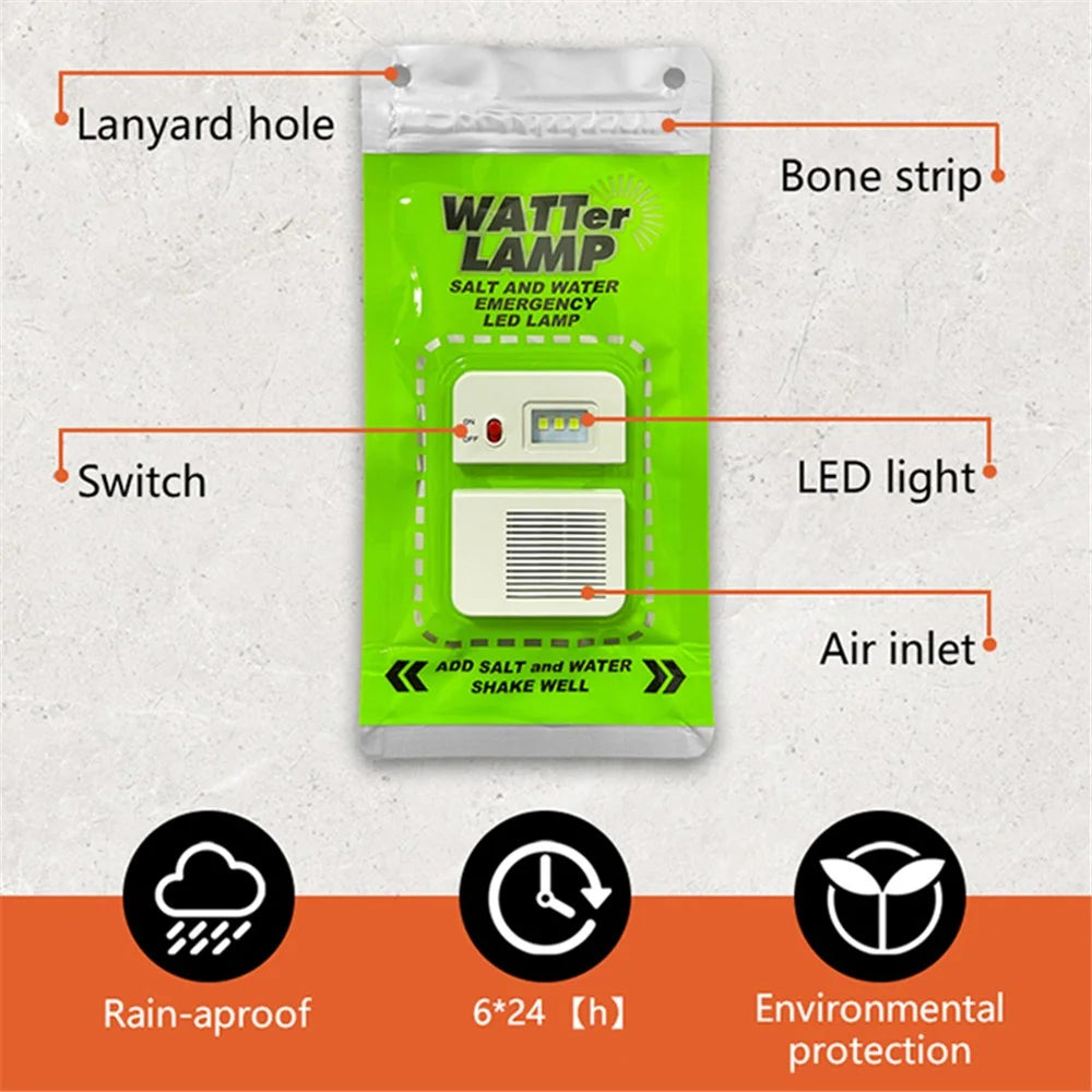 Outdoor Salt Water Lamp LED Emergency Camping Light for Camping Night Fishing Portable Energy - 4