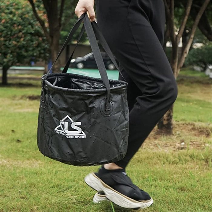 CLS 4Pcs Outdoor Drain Basket Set with Side Mesh Bag + 220ml Bottle Portable Folding Bucket - 5