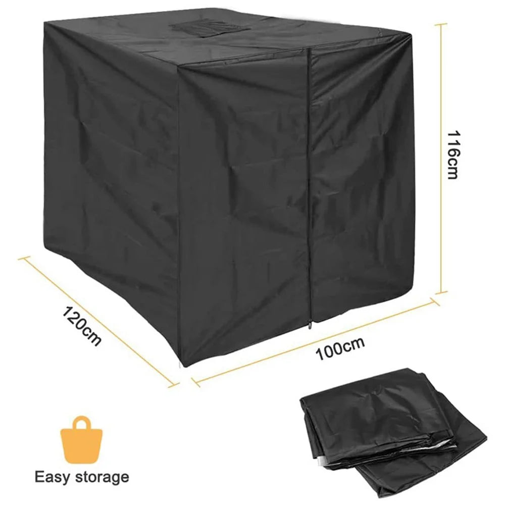 1000L IBC Tank Cover Outdoor Water Barrel Cover IBC Water Tank Sunscreen Cover (with Zipper+Flap) - Black - 6