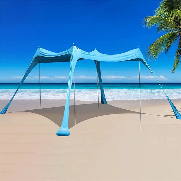 Beach Tent Canopy Sun Shelter Anti-UV Sun Shade Tents for Fishing Backyard Camping, 4x6-Sectionn Rod, 210x170x200cm - Lake Blue - 2