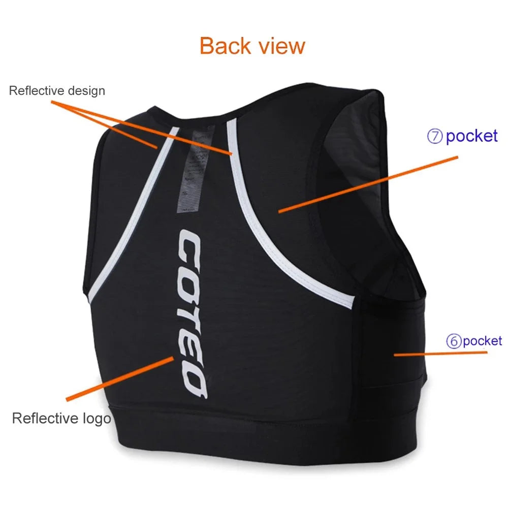 2235 Hydration Running Vest Reflective Sports Chest Bag Front Chest Pack for Cycling Race Marathon Hiking - S - 2
