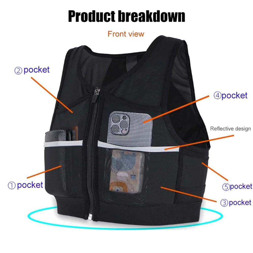 2235 Hydration Running Vest Reflective Sports Chest Bag Front Chest Pack for Cycling Race Marathon Hiking - S - 7