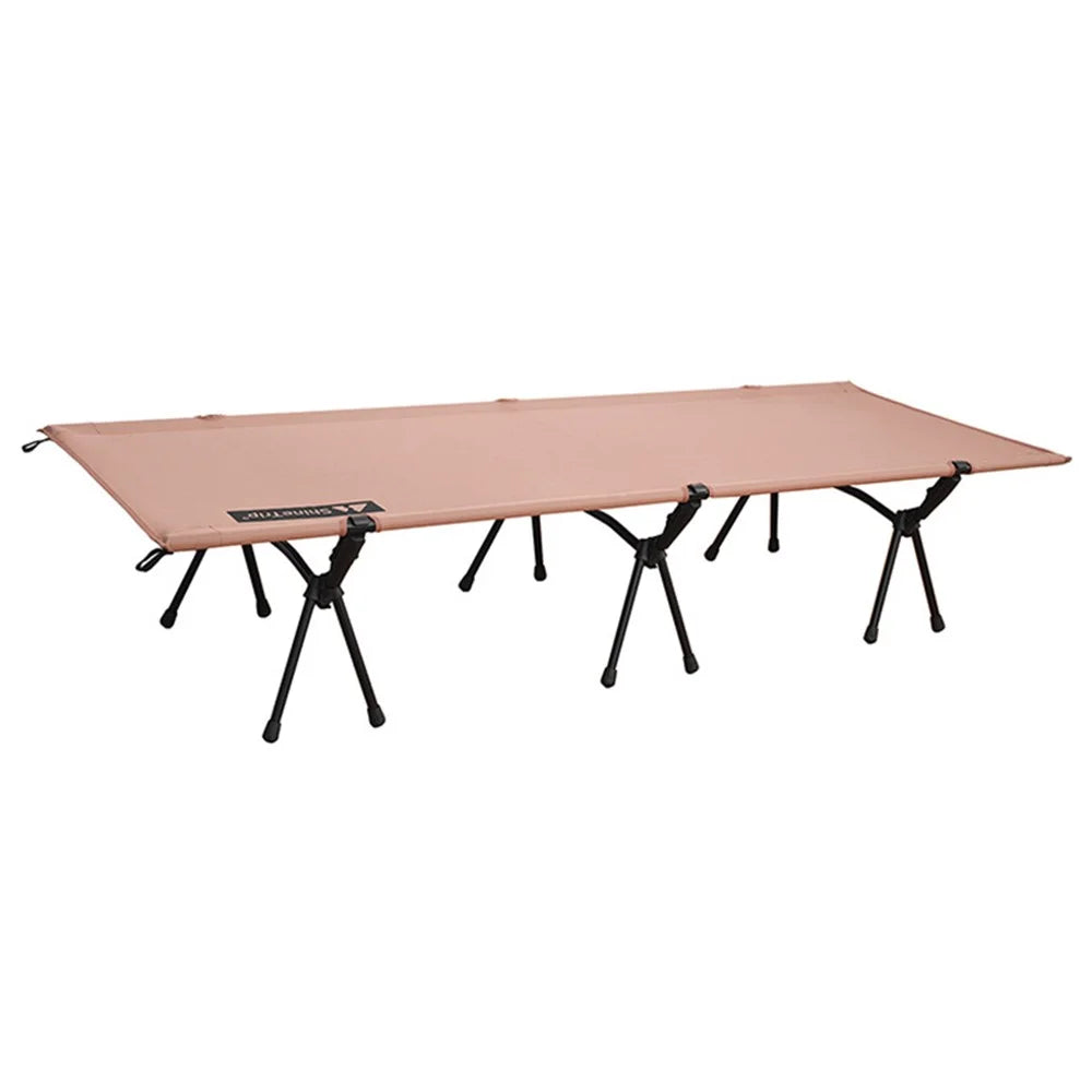 SHINETRIP A357 Single Camping Cot Aluminum Alloy Foldable Tent Bed for Hiking Fishing Hunting Car Travel - Sand Color - 1