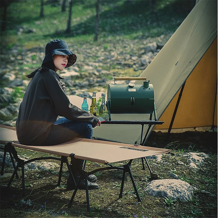 SHINETRIP A357 Single Camping Cot Aluminum Alloy Foldable Tent Bed for Hiking Fishing Hunting Car Travel - Sand Color - 2