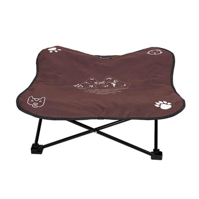 SHINETRIP A404 Elevated Raised Dog Cat Bed Aluminum Alloy Folding Pet Cot Soft Cushion Pet Hammock Bed - Coffee - 1