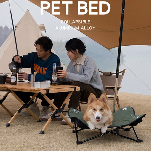 SHINETRIP A404 Elevated Raised Dog Cat Bed Aluminum Alloy Folding Pet Cot Soft Cushion Pet Hammock Bed - Coffee - 2