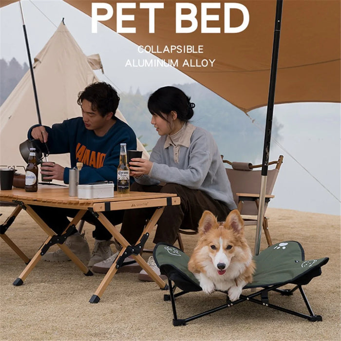 SHINETRIP A404 Elevated Raised Dog Cat Bed Aluminum Alloy Folding Pet Cot Soft Cushion Pet Hammock Bed - Coffee - 2