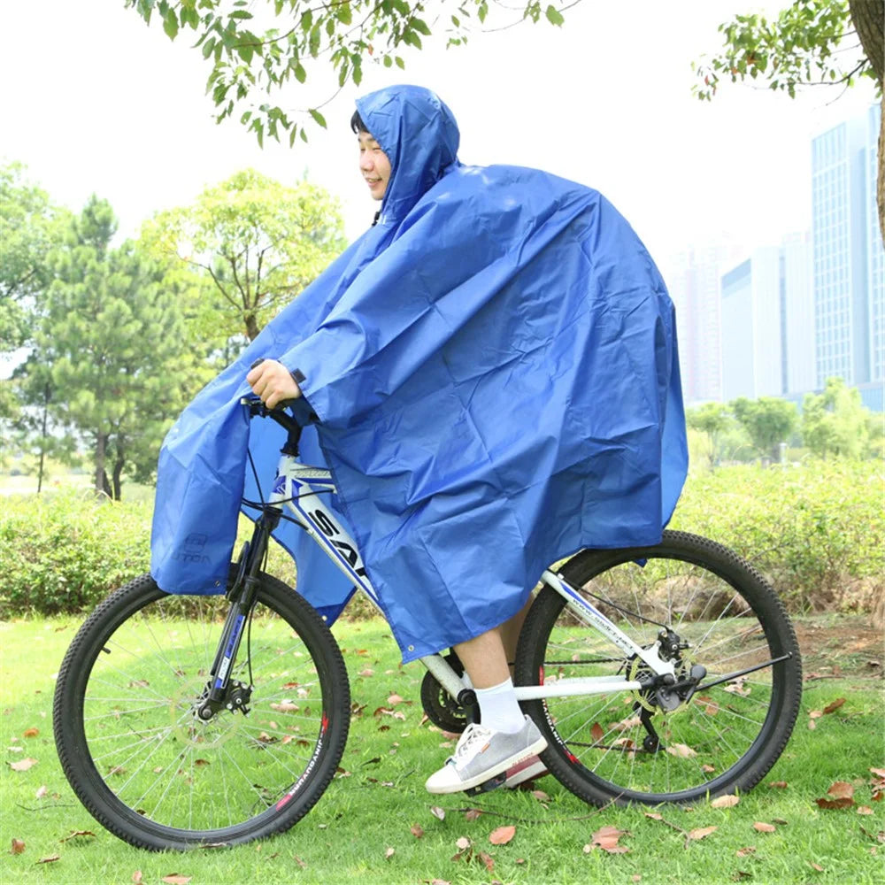 AOTU 3 In 1 Raincoat Backpack Rain Cover Cycling Rain Poncho Waterproof Outdoor Camping Tent Mat - Blue - 2
