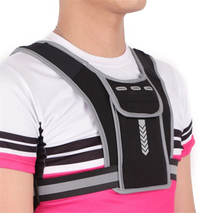 Running Reflective Vest Backpack Outdoor Sports Mobile Phone Chest Bag (Luminous Upgraded Version) - 1