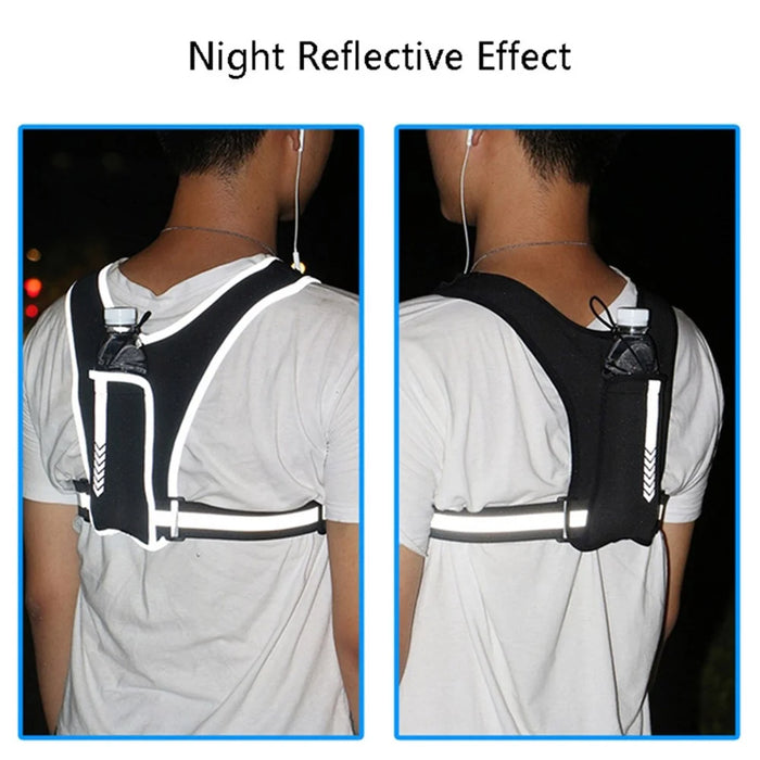 Running Reflective Vest Backpack Outdoor Sports Mobile Phone Chest Bag (Luminous Upgraded Version) - 3