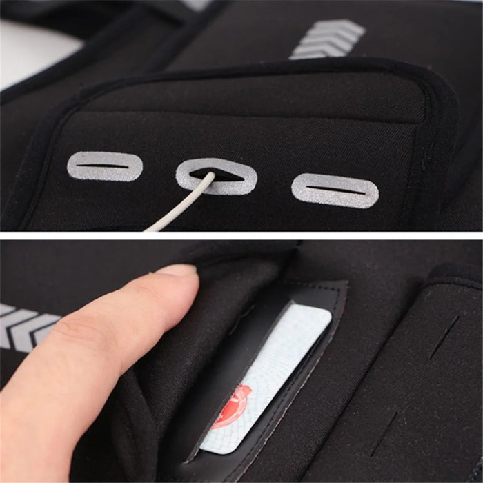 Running Reflective Vest Backpack Outdoor Sports Mobile Phone Chest Bag (Luminous Upgraded Version) - 6
