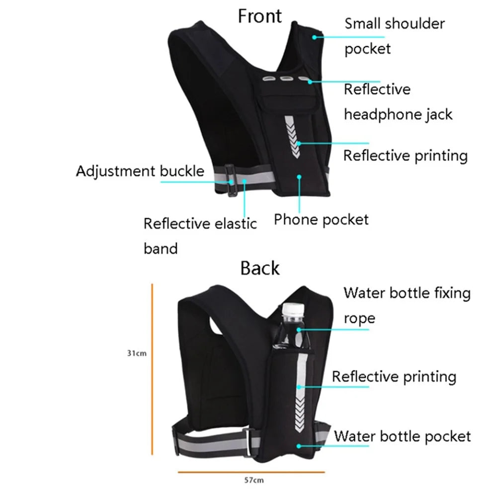Lightweight Reflective Vest Pouch Outdoor Sports Cell Phone Chest Bag for Running (Standard Version) - 6