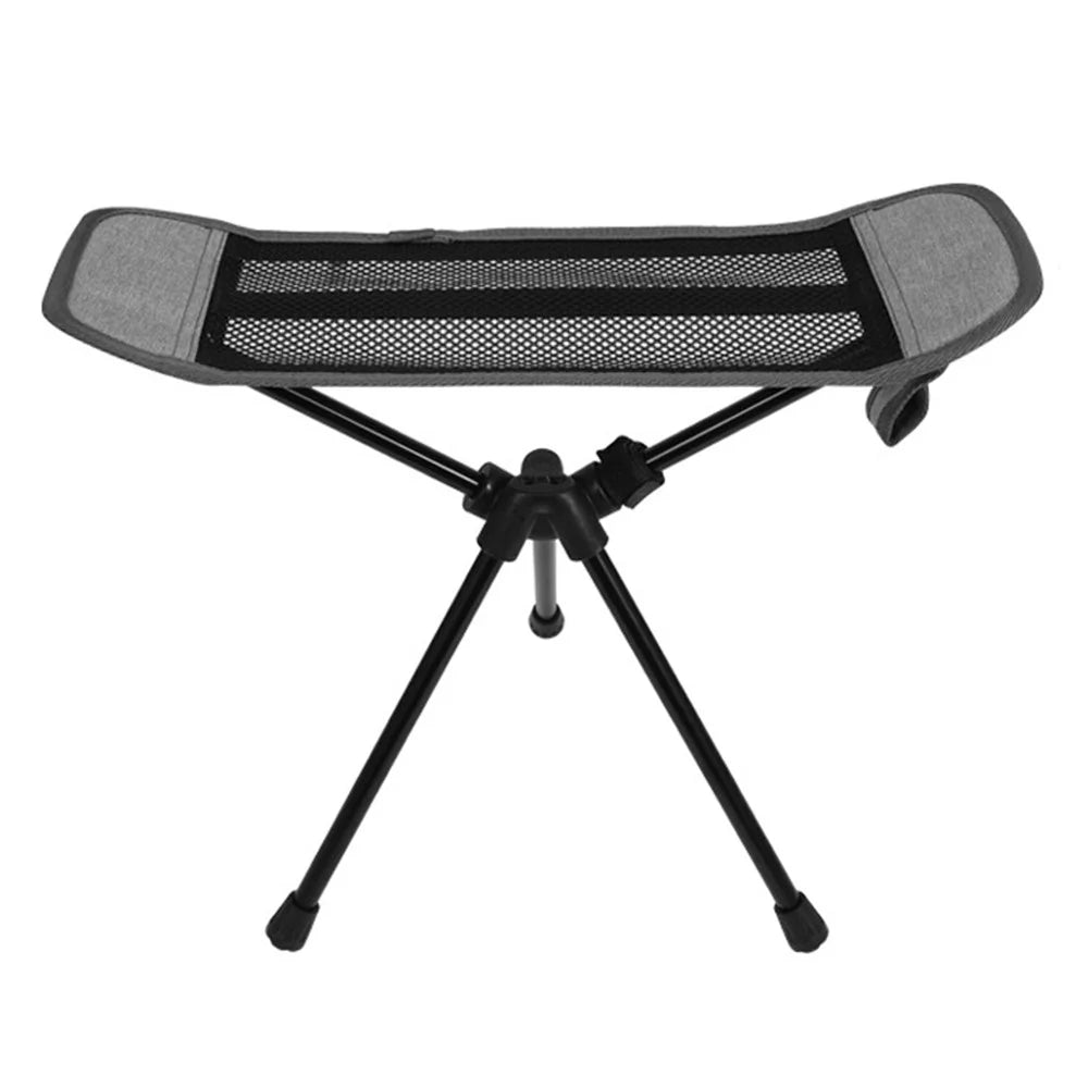 Outdoor Foot Support Stool Leisure Nap Recliner Footrest Aluminum Alloy Mesh Cloth Folding Lazy Footrest - Grey - 1