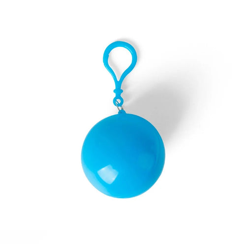 2Pcs / Set Disposable Raincoat Ball Keyring Style Emergency Raincoat Poncho for Outdoor Hiking Camping - Sky Blue - 1