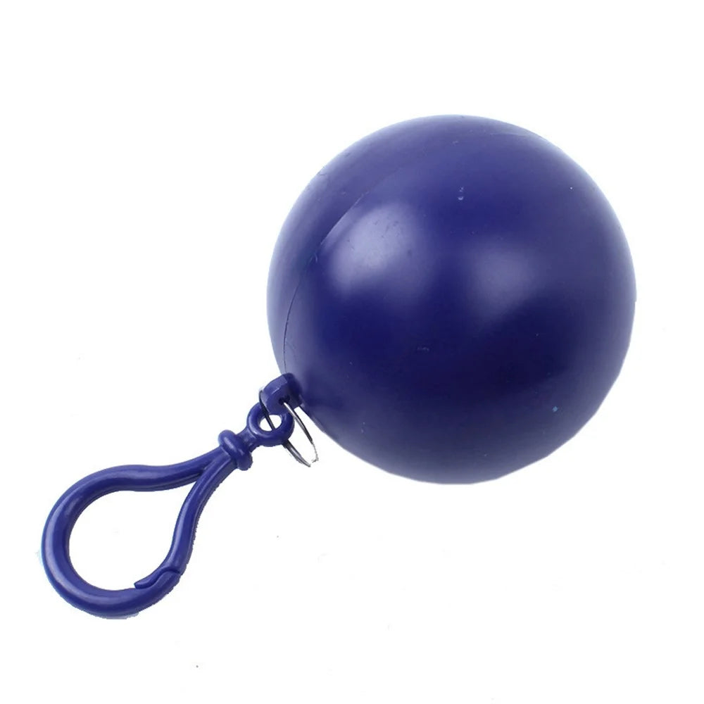 2Pcs / Set Disposable Raincoat Ball Keyring Style Emergency Raincoat Poncho for Outdoor Hiking Camping - Sky Blue - 2