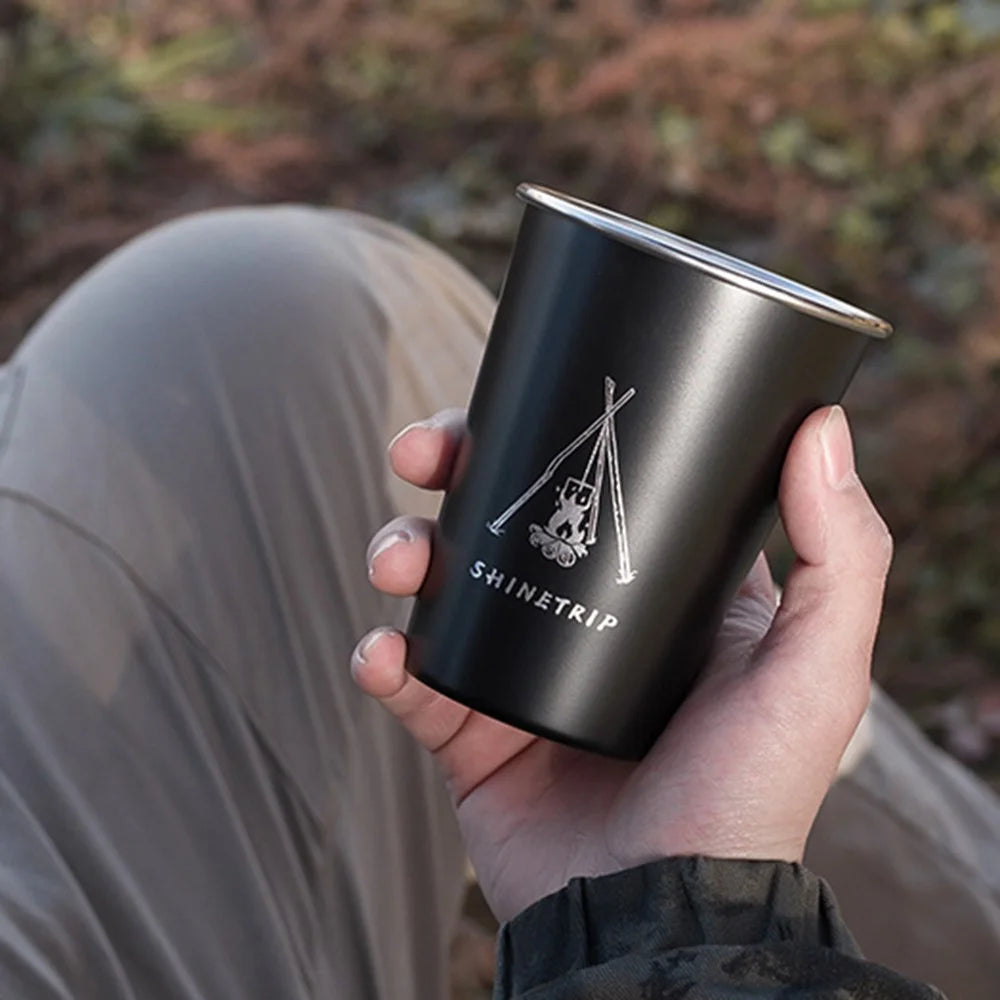 SHINETRIP A403 4Pcs / Set 350ml Stainless Steel Camping Cup Outdoor Traveling Coffee Mug (BPA Free, No FDA Certificate) - Mixture - 4