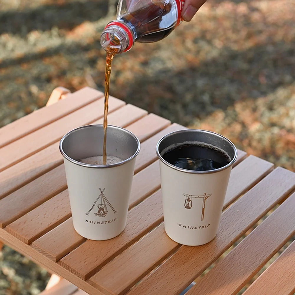 SHINETRIP A403 4Pcs / Set 350ml Stainless Steel Camping Cup Outdoor Traveling Coffee Mug (BPA Free, No FDA Certificate) - Mixture - 5
