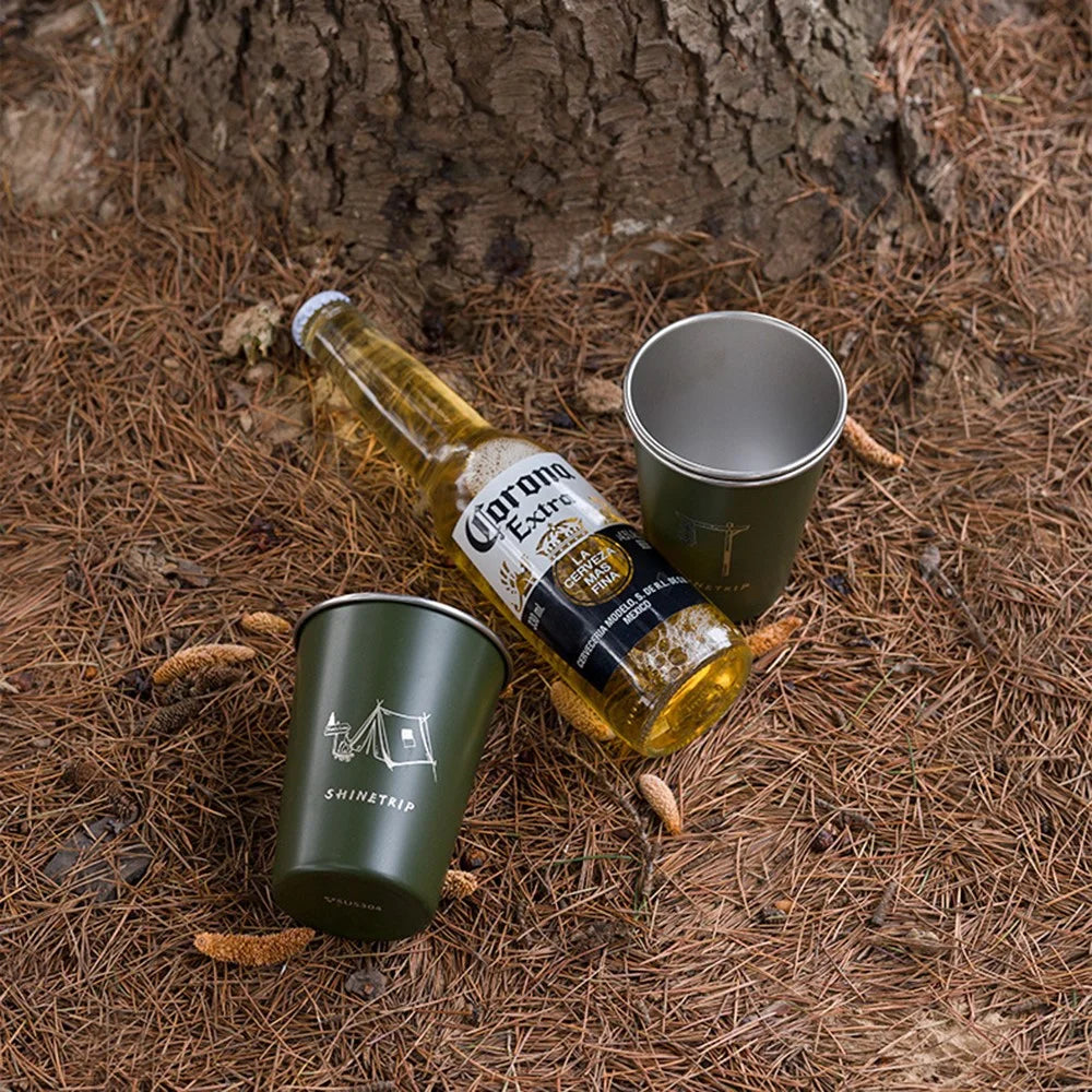 SHINETRIP A403 4Pcs / Set 350ml Stainless Steel Camping Cup Outdoor Traveling Coffee Mug (BPA Free, No FDA Certificate) - Mixture - 6