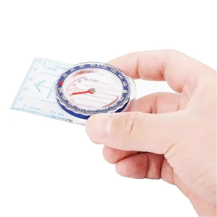 DC47-3 Outdoor Acrylic Compass Map Scale for Hiking, Camping, Trekking Multifunctional Compass with Strap - 5