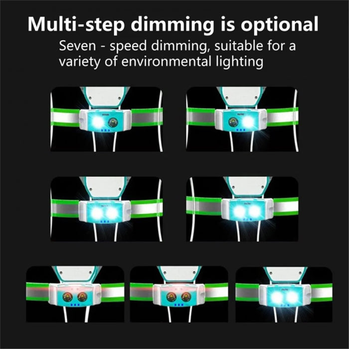 Running Light LED Outdoor USB Rechargeable Working Lamp with RGB Mode Reflective Vest Bicycle Cycling Chest Lamp - Sky Blue - 3