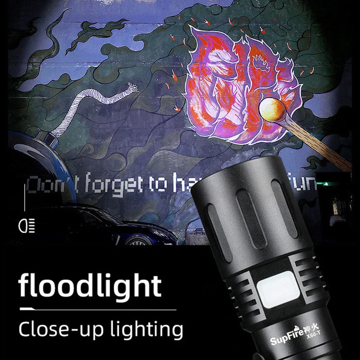SUPERFIRE X60-T 36W High Brightness Flashlight Zoomable Focus Portable Flashlight with 5200mAh Battery - 4