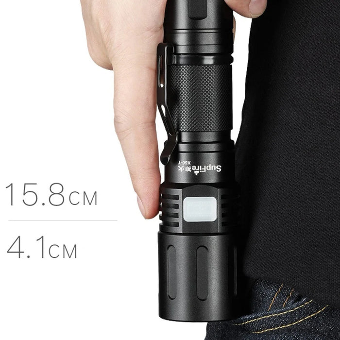 SUPERFIRE X60-T 36W High Brightness Flashlight Zoomable Focus Portable Flashlight with 5200mAh Battery - 5