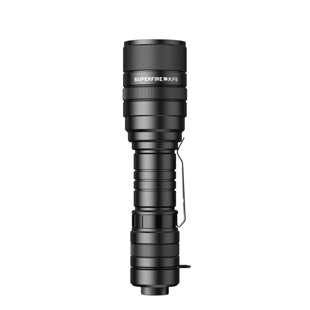 SUPERFIRE F5 Zoomable Flashlight Waterproof Portable Night Light with Waist Clip, Direct Charging Model - 2