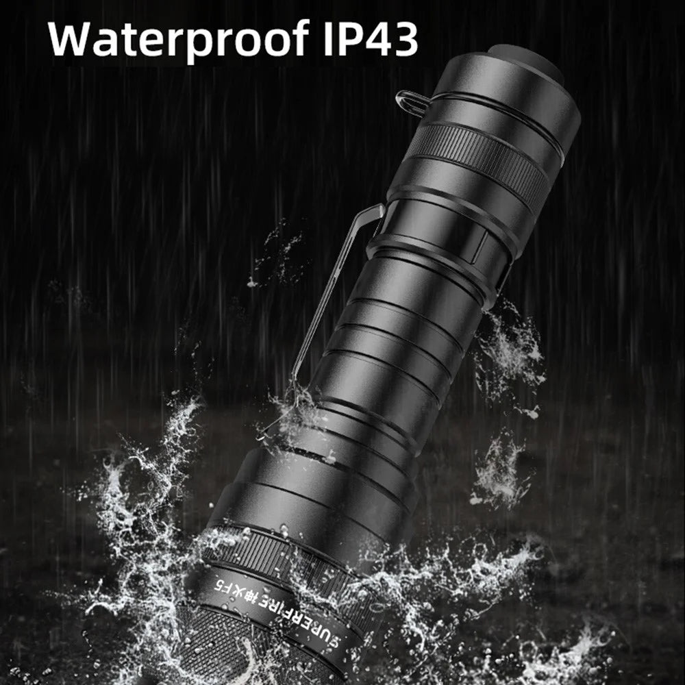 SUPERFIRE F5 Zoomable Flashlight Waterproof Portable Night Light with Waist Clip, Direct Charging Model - 7